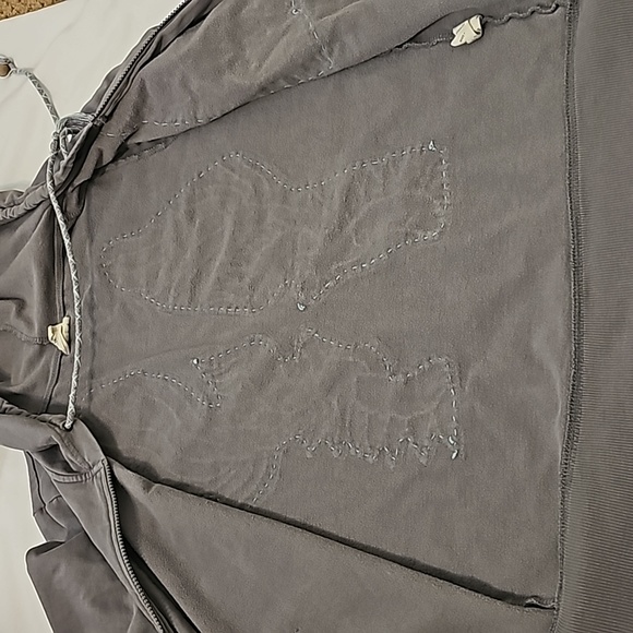 Free People Vintage Embroidered Zip up Hoodie Sweatshirt M - Picture 9 of 14